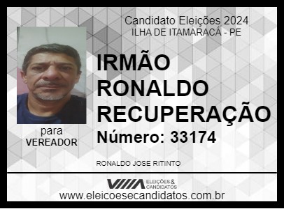 Candidato IRMÃO RONALDO RECUPERAÇÃO 2024 - ILHA DE ITAMARACÁ - Eleições