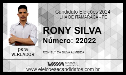 Candidato RONY SILVA 2024 - ILHA DE ITAMARACÁ - Eleições