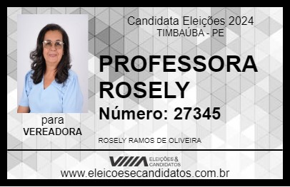 Candidato PROFESSORA ROSELY 2024 - TIMBAÚBA - Eleições