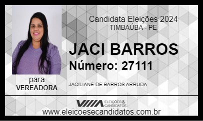 Candidato JACI BARROS 2024 - TIMBAÚBA - Eleições