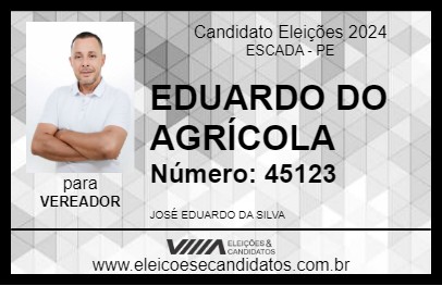 Candidato EDUARDO DO AGRÍCOLA 2024 - ESCADA - Eleições