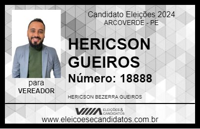 Candidato HERICSON GUEIROS 2024 - ARCOVERDE - Eleições