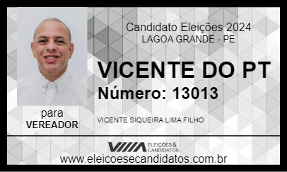 Candidato VICENTE DO PT 2024 - LAGOA GRANDE - Eleições