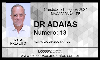 Candidato DR ADAIAS 2024 - MACAPARANA - Eleições