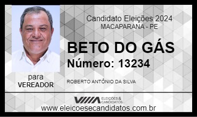 Candidato BETO DO GÁS 2024 - MACAPARANA - Eleições