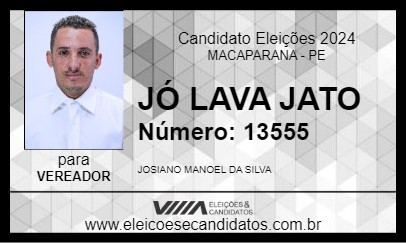 Candidato JÓ LAVA JATO 2024 - MACAPARANA - Eleições