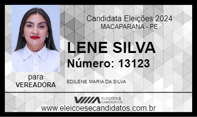 Candidato LENE SILVA 2024 - MACAPARANA - Eleições