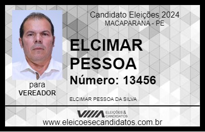 Candidato ELCIMAR PESSOA 2024 - MACAPARANA - Eleições