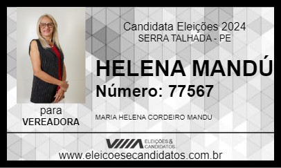 Candidato HELENA MANDÚ 2024 - SERRA TALHADA - Eleições