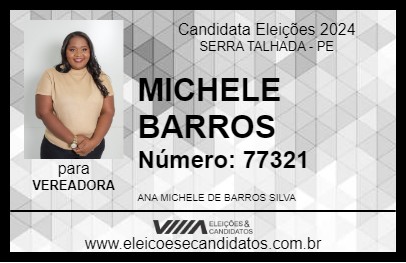 Candidato MICHELE BARROS 2024 - SERRA TALHADA - Eleições