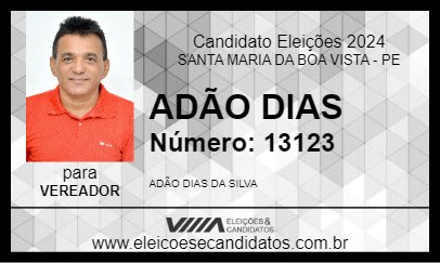 Candidato ADÃO DIAS 2024 - SANTA MARIA DA BOA VISTA - Eleições