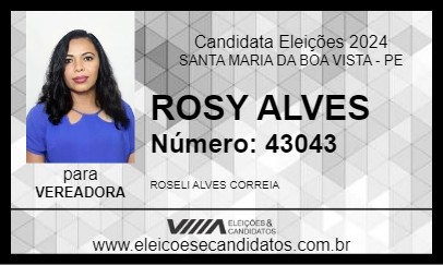 Candidato ROSY ALVES 2024 - SANTA MARIA DA BOA VISTA - Eleições