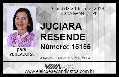 Candidato JUCIARA RESENDE 2024 - LAGOA GRANDE - Eleições