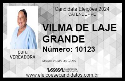 Candidato VILMA DE LAJE GRANDE 2024 - CATENDE - Eleições