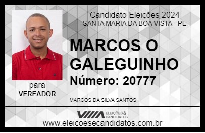 Candidato MARCOS O GALEGUINHO 2024 - SANTA MARIA DA BOA VISTA - Eleições