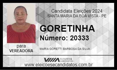 Candidato GORETINHA 2024 - SANTA MARIA DA BOA VISTA - Eleições