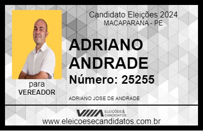 Candidato ADRIANO ANDRADE 2024 - MACAPARANA - Eleições