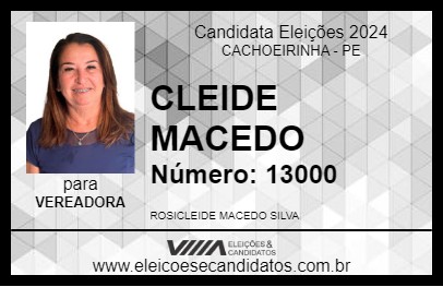 Candidato CLEIDE MACEDO 2024 - CACHOEIRINHA - Eleições