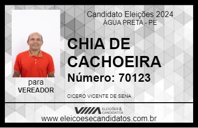 Candidato CHIA DE CACHOEIRA 2024 - ÁGUA PRETA - Eleições