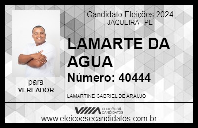 Candidato LAMARTE DA AGUA 2024 - JAQUEIRA - Eleições