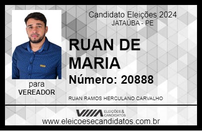 Candidato RUAN DE MARIA 2024 - JATAÚBA - Eleições