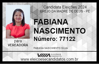 Candidato FABIANA NASCIMENTO 2024 - BREJO DA MADRE DE DEUS - Eleições