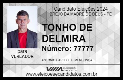 Candidato TONHO DE DELMIRA 2024 - BREJO DA MADRE DE DEUS - Eleições