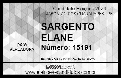 Candidato SARGENTO ELANE 2024 - JABOATÃO DOS GUARARAPES - Eleições