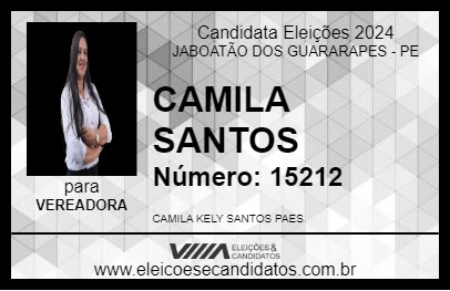 Candidato CAMILA SANTOS 2024 - JABOATÃO DOS GUARARAPES - Eleições