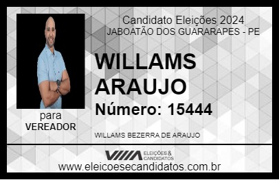 Candidato WILLAMS ARAUJO 2024 - JABOATÃO DOS GUARARAPES - Eleições