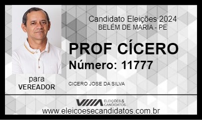 Candidato PROF CÍCERO 2024 - BELÉM DE MARIA - Eleições