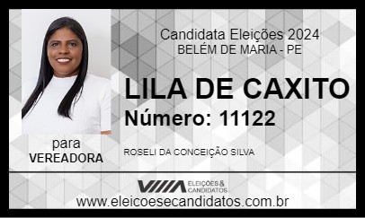 Candidato LILA DE CAXITO 2024 - BELÉM DE MARIA - Eleições