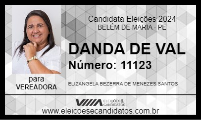 Candidato DANDA DE VAL 2024 - BELÉM DE MARIA - Eleições