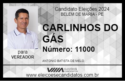 Candidato CARLINHOS DO GÁS 2024 - BELÉM DE MARIA - Eleições