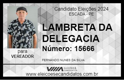 Candidato LAMBRETA DA DELEGACIA 2024 - ESCADA - Eleições