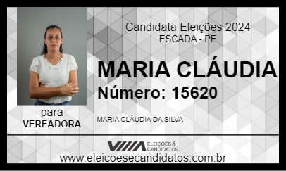 Candidato MARIA CLÁUDIA 2024 - ESCADA - Eleições