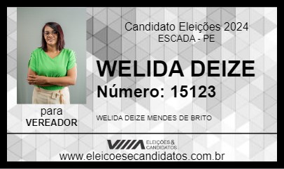 Candidato WELIDA DEIZE 2024 - ESCADA - Eleições