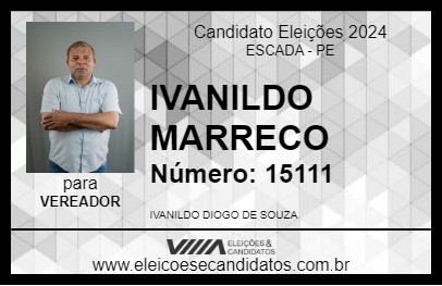 Candidato IVANILDO MARRECO 2024 - ESCADA - Eleições