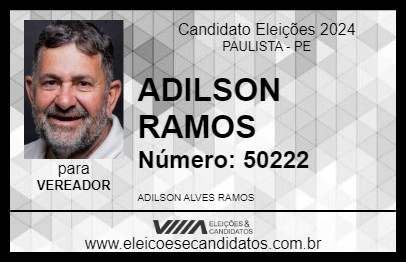 Candidato ADILSON RAMOS 2024 - PAULISTA - Eleições