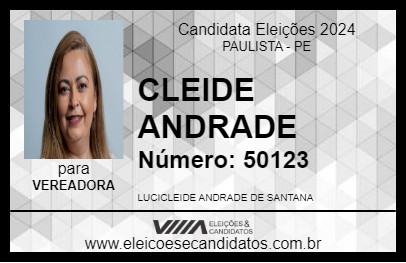 Candidato CLEIDE ANDRADE 2024 - PAULISTA - Eleições