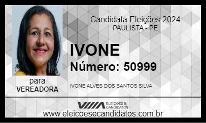 Candidato IVONE 2024 - PAULISTA - Eleições