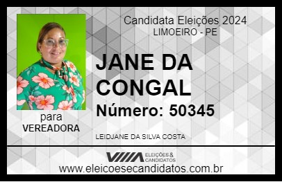 Candidato JANE DA CONGAL 2024 - LIMOEIRO - Eleições