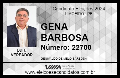 Candidato GENA BARBOSA 2024 - LIMOEIRO - Eleições