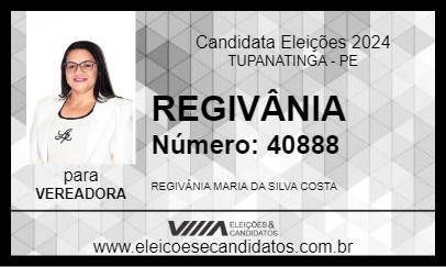 Candidato REGIVÂNIA 2024 - TUPANATINGA - Eleições