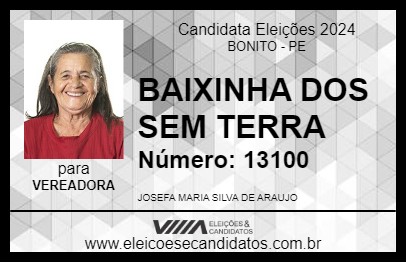 Candidato BAIXINHA DOS SEM TERRA 2024 - BONITO - Eleições