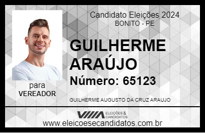 Candidato GUILHERME ARAÚJO 2024 - BONITO - Eleições