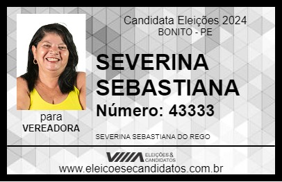 Candidato SEVERINA REGO 2024 - BONITO - Eleições