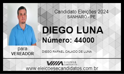 Candidato DIEGO LUNA 2024 - SANHARÓ - Eleições