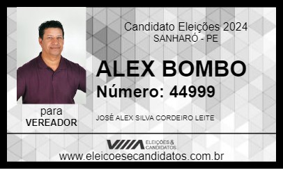 Candidato ALEX BOMBO 2024 - SANHARÓ - Eleições