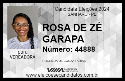 Candidato ROSA DE ZÉ GARAPA 2024 - SANHARÓ - Eleições